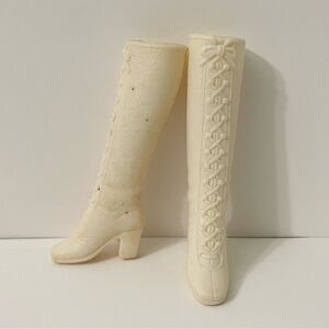Vintage 1970 Barbie Francie Soft Lace Up Boots Mattel Korea